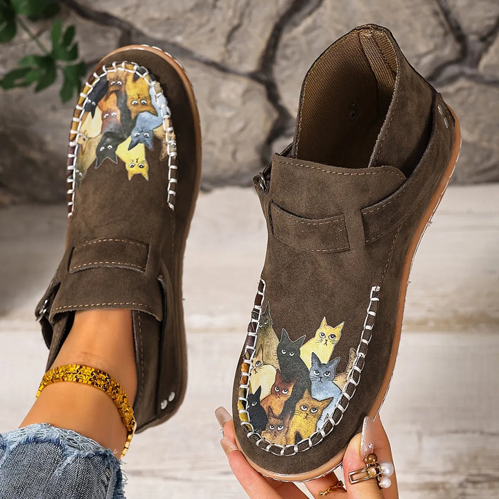 Cara - Komfortable loafers med spændedetalje