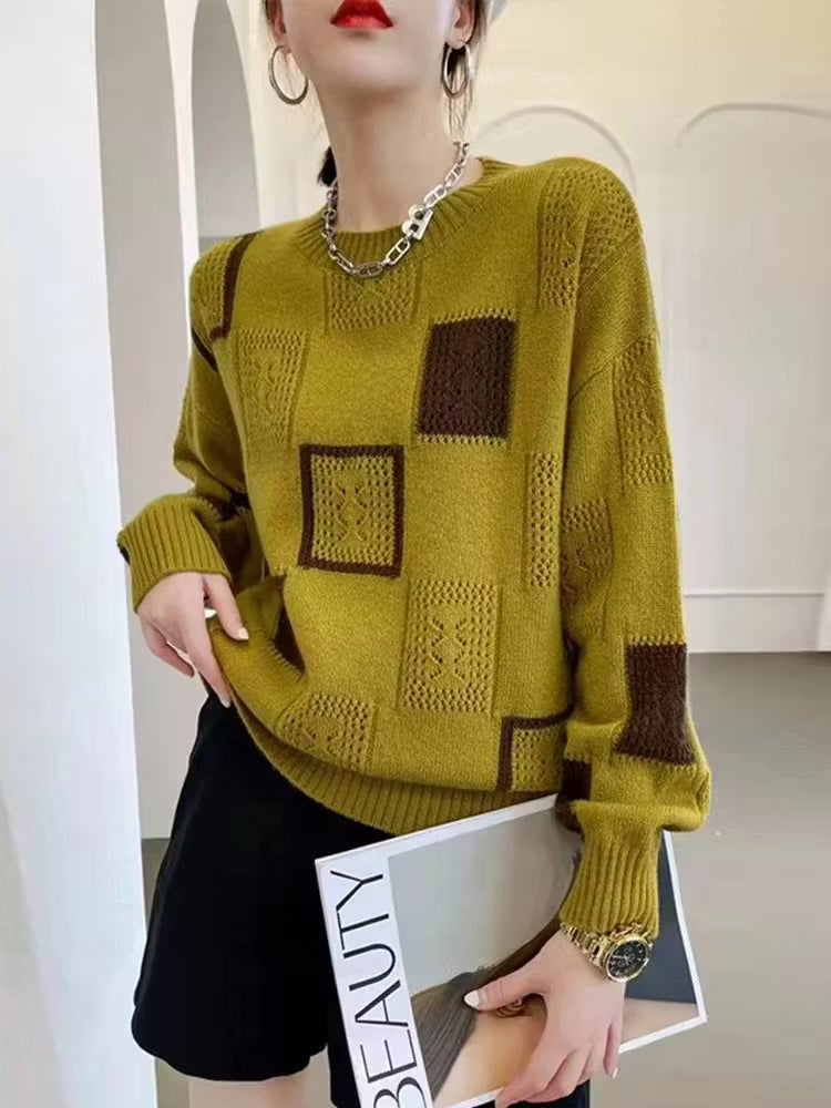 Adorelle - Kunstfærdig patchwork-striktrøje