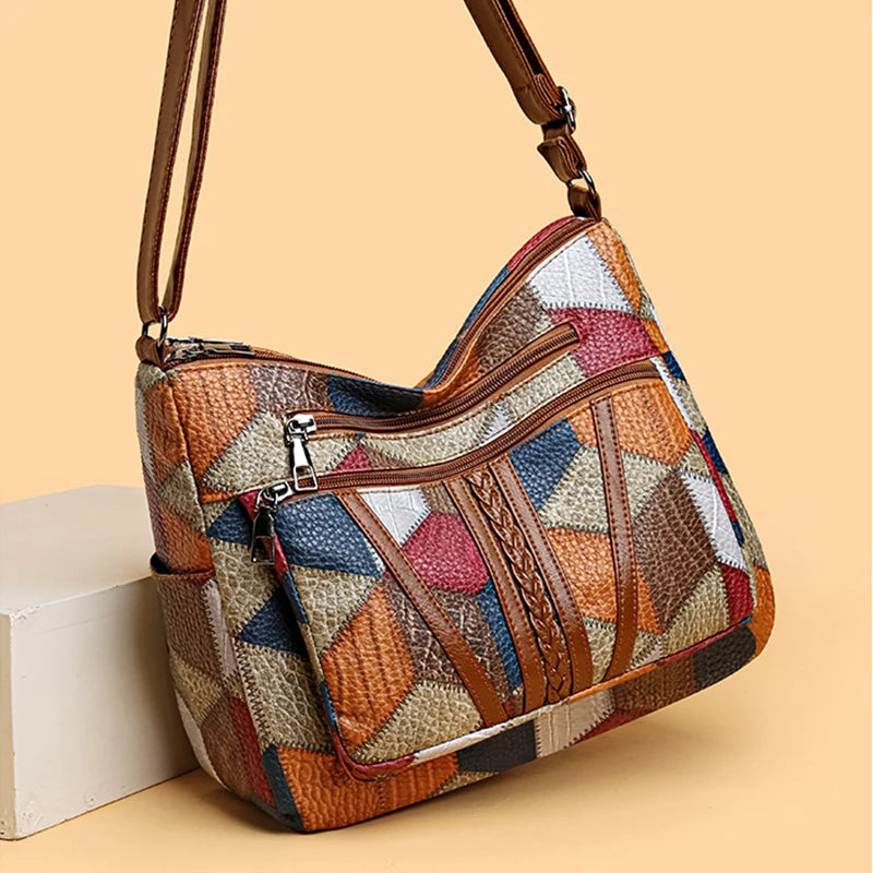 Lauranique - Blød patchwork crossbody-taske