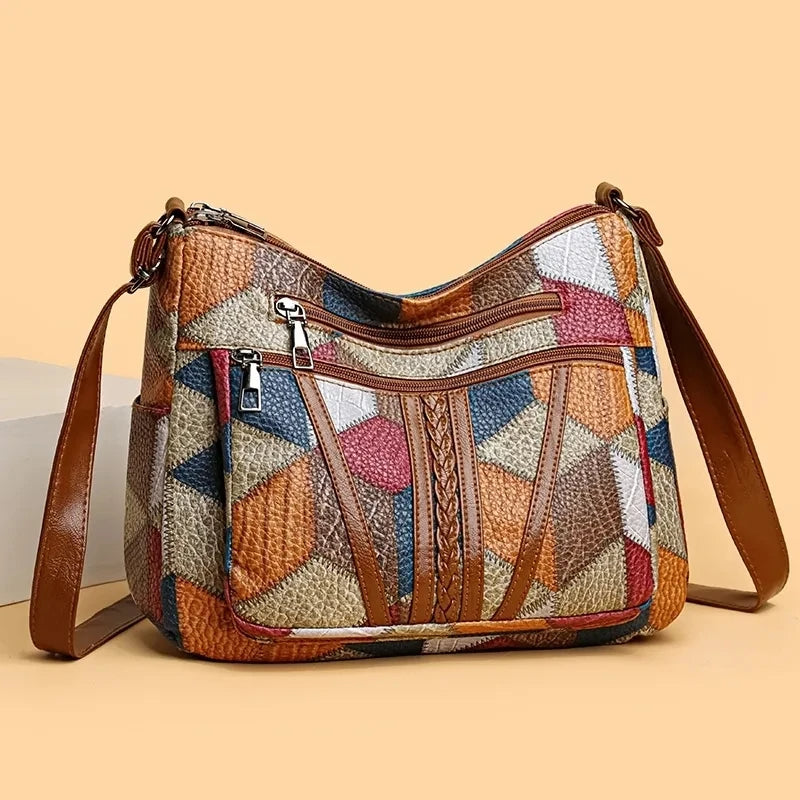 Lauranique - Blød patchwork crossbody-taske