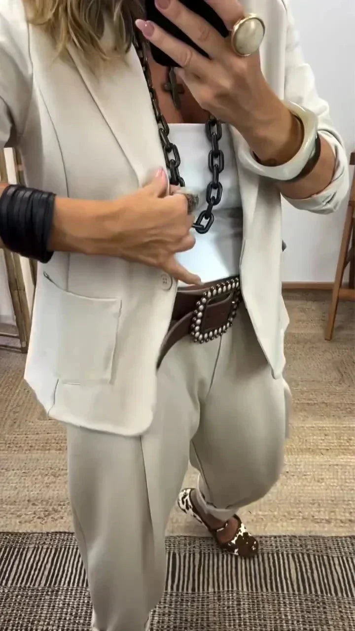 Rosina - Blødt sæt med blazer og bukser