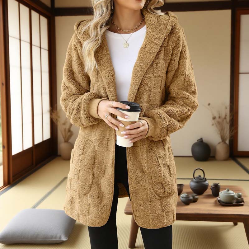Zinnabelle - Plysset cardigan med hætte