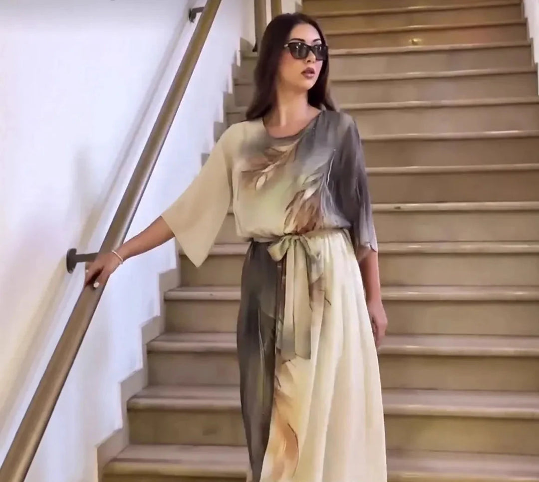 Halinor - elegant maxikjole i chiffon