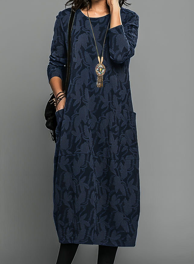 Ciska - Bladprintet midikjole