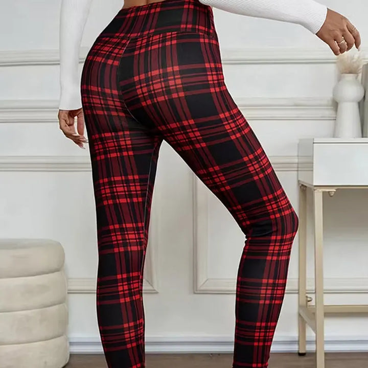 Estelyn - Klassiske ternede stretch-leggings
