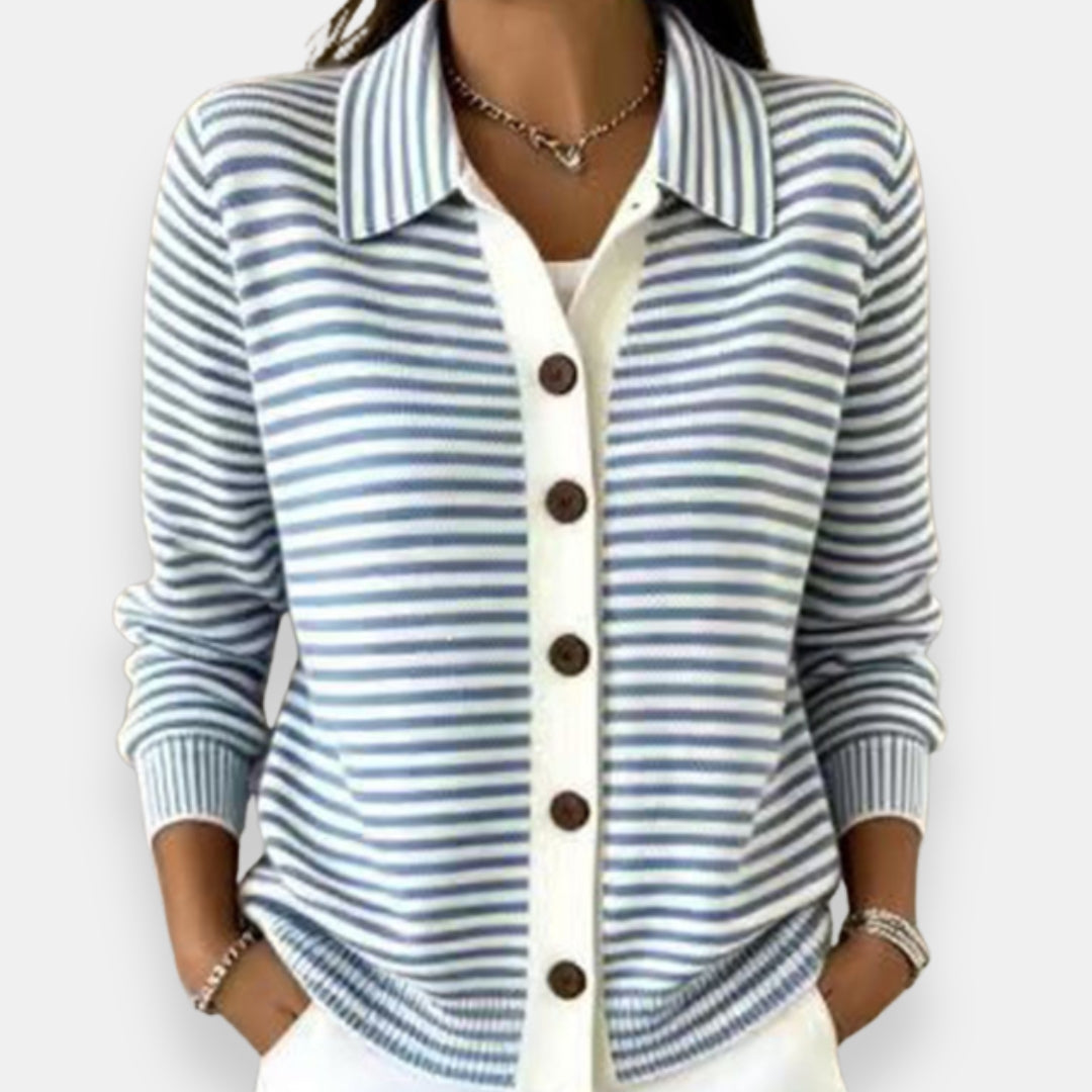 Briana - Stribet cardigan i blød kvalitet