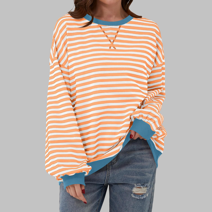 Adelia - Langærmet stribet sweatshirt i soft touch
