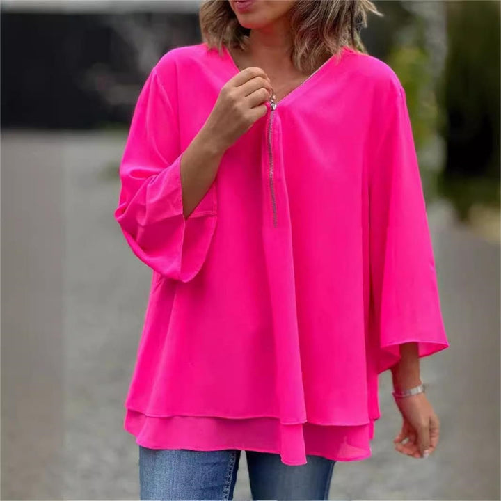 Brinavelle - Let tunikabluse i chiffon