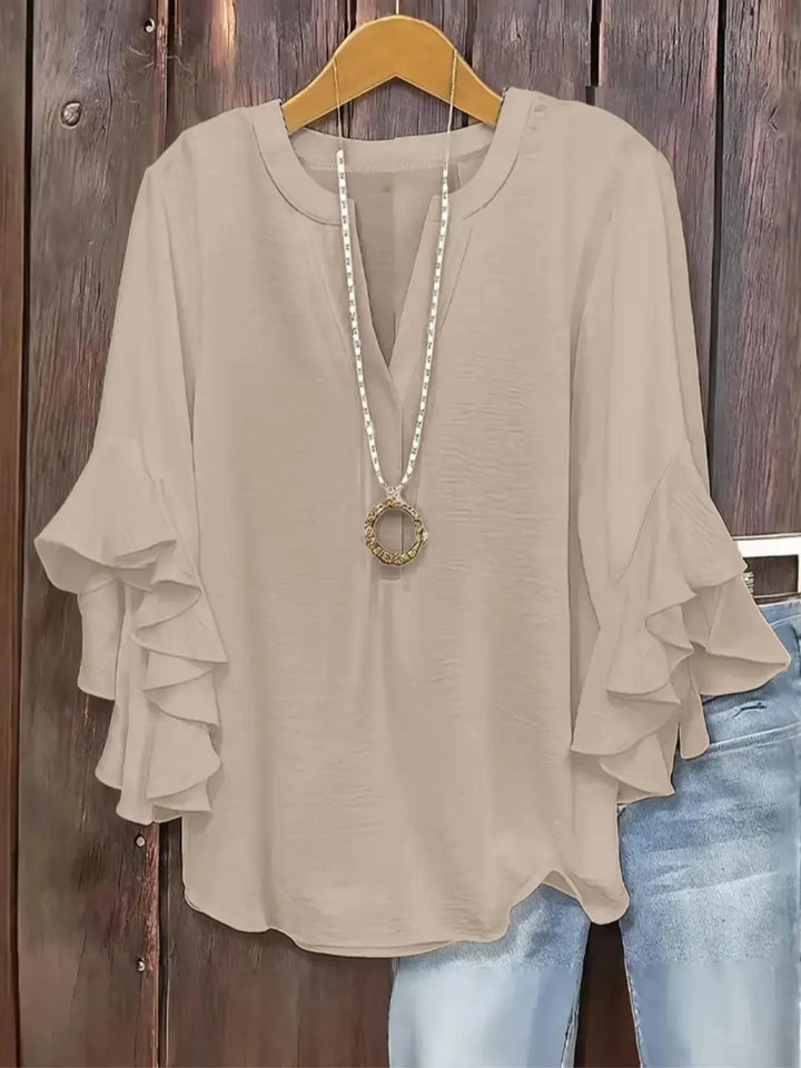 Norabelle - Elegant bluse med flæseærmer