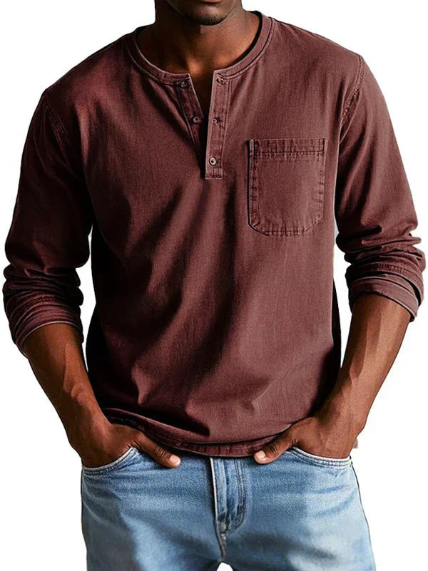 Emmett - Blød Henley T-shirt