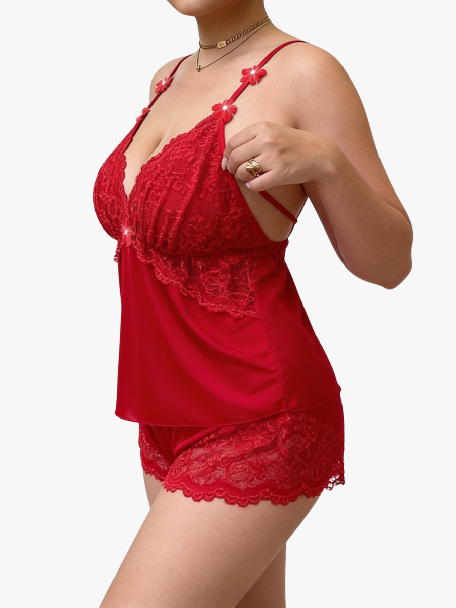 Maelynn - Luksuriøst stroptop- og shorts-sæt