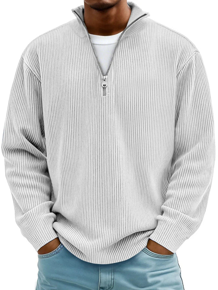 Blackden - Ribstrikket half-zip striktrøje