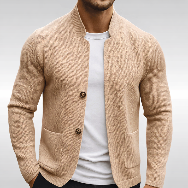 Eldhaven - Tekstureret blazer med mandarin-krave