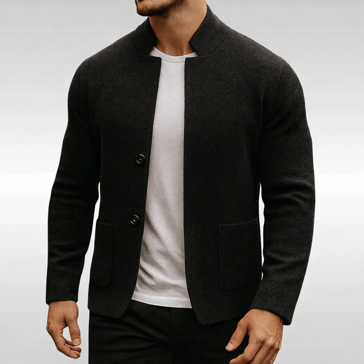 Eldhaven - Tekstureret blazer med mandarin-krave