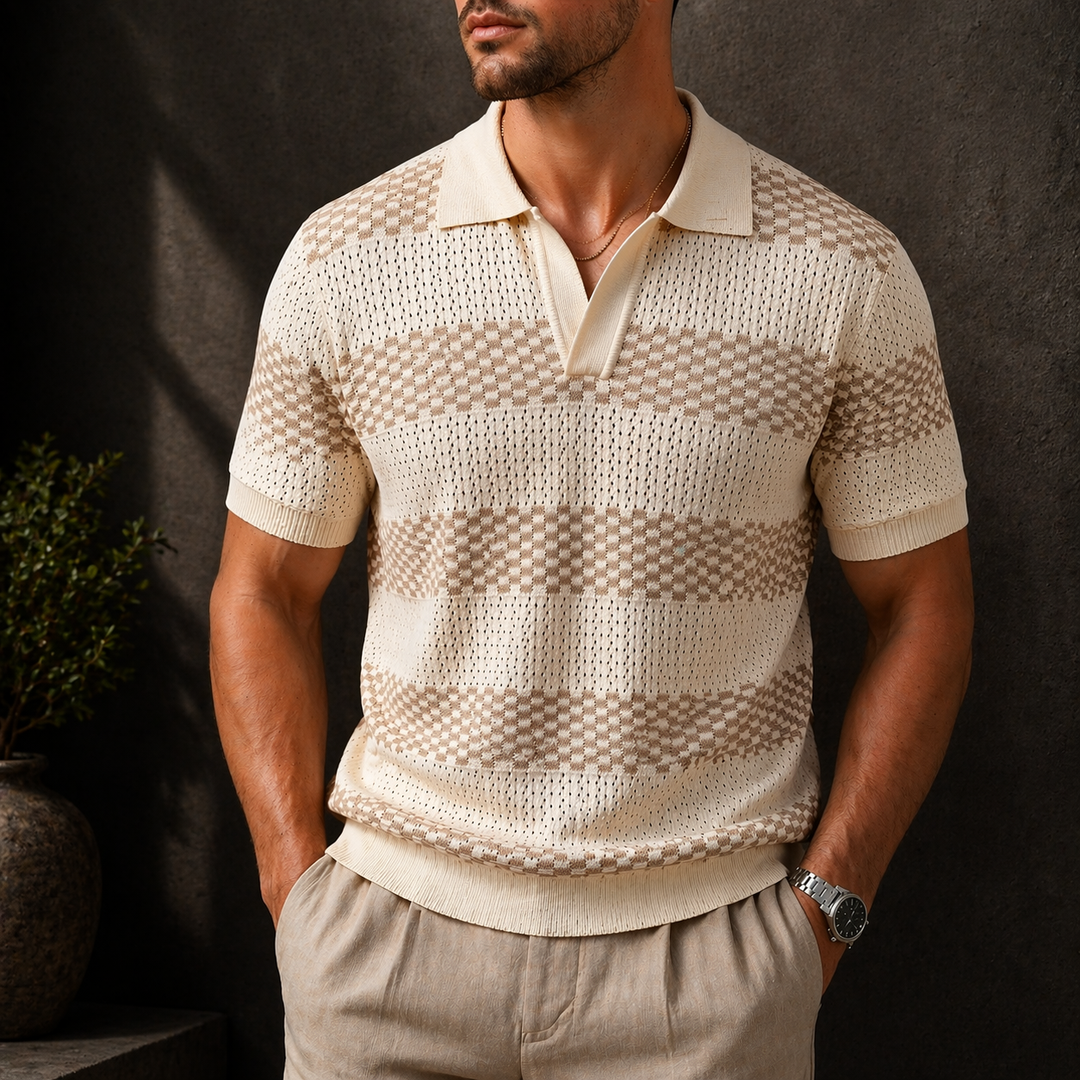 Alden - Strukturstrikket polo