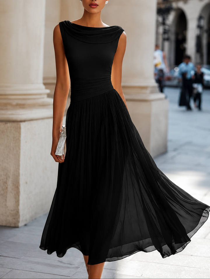 Carissa - Elegant draperet midikjole