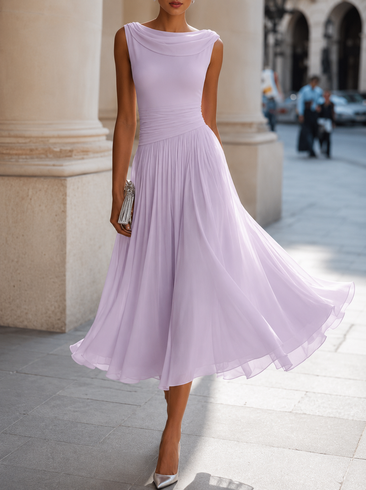 Carissa - Elegant draperet midikjole
