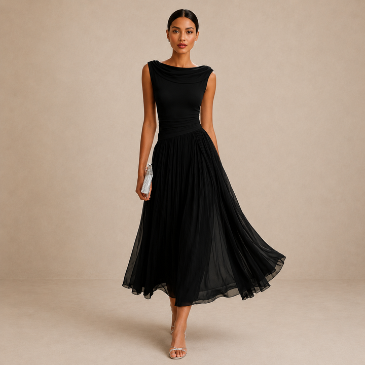 Carissa - Elegant draperet midikjole