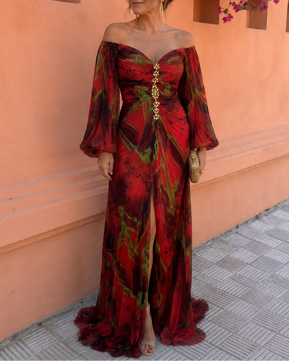 Avalora - Elegant blomstret maxikjole