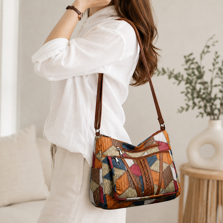 Lauranique - Blød patchwork crossbody-taske