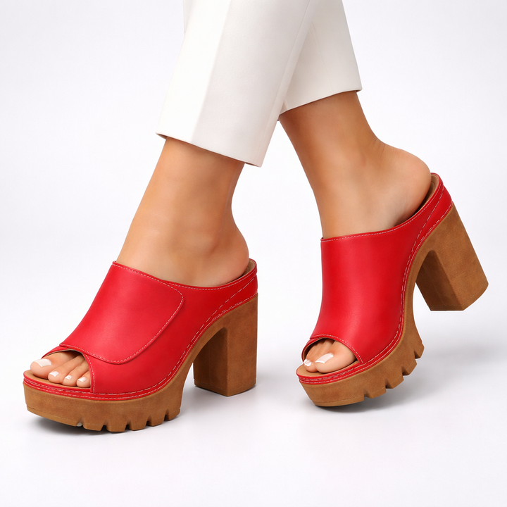 Melisande - polerede plateaupumps