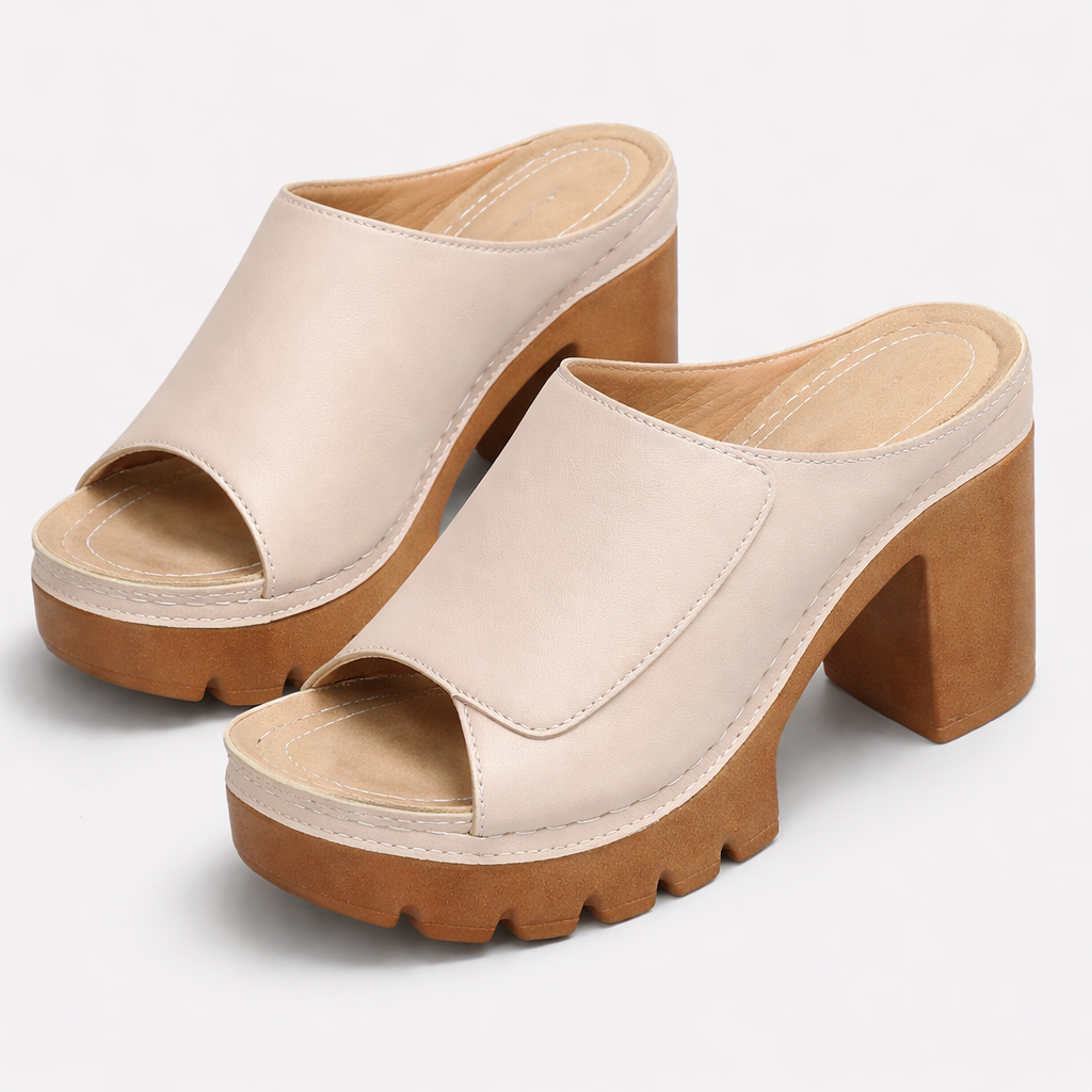 Melisande - polerede plateaupumps