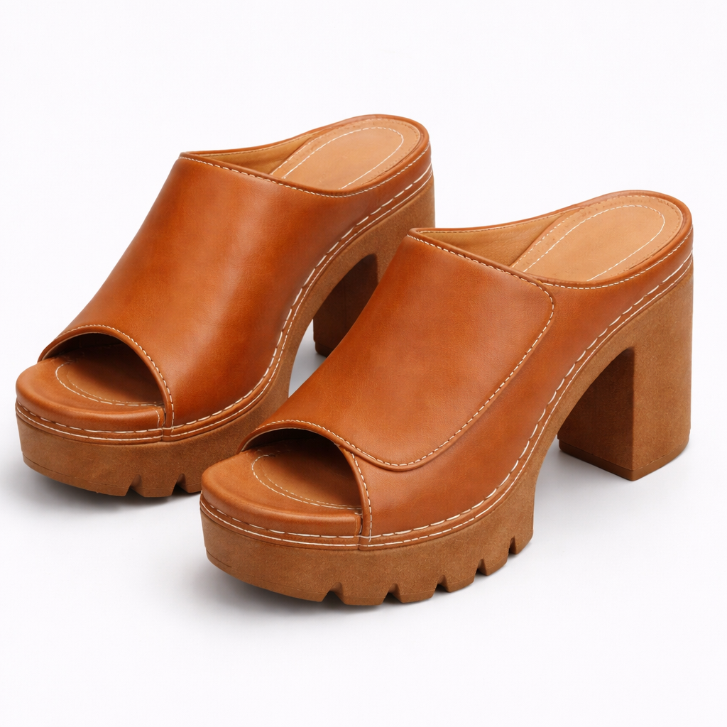Melisande - polerede plateaupumps