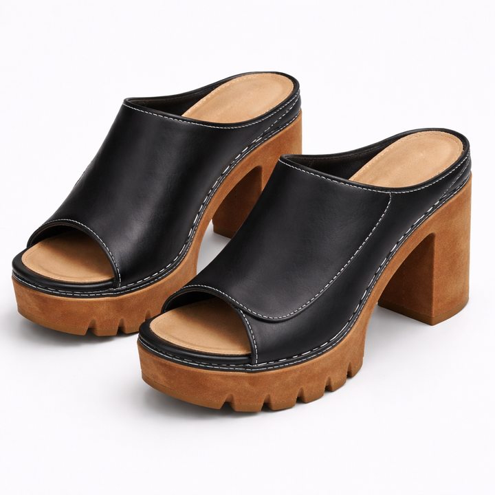 Melisande - polerede plateaupumps