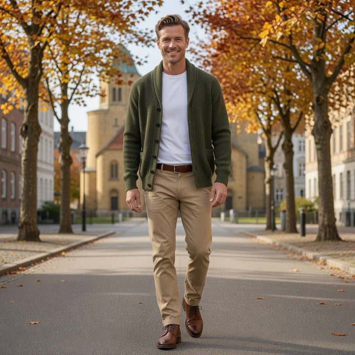 Bevan - Struktureret cardigan med sjalskrave