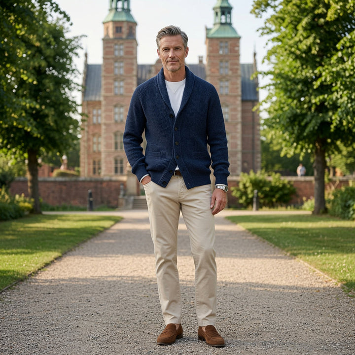 Bevan - Struktureret cardigan med sjalskrave