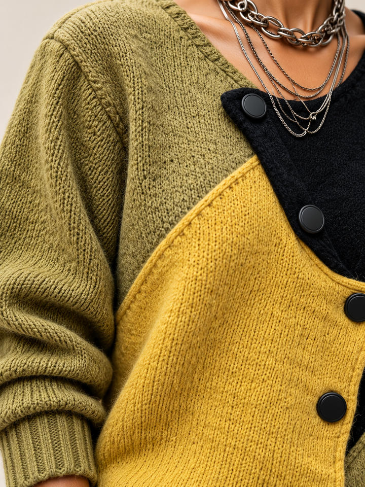 Ismay - Asymmetrisk cardigan med knapper