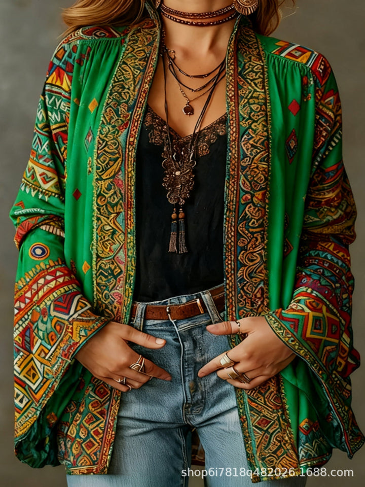 Eudocia - Boho-broderet kimono-cardigan