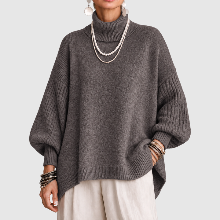 Sorcha - Afslappet draperet rullekravesweater