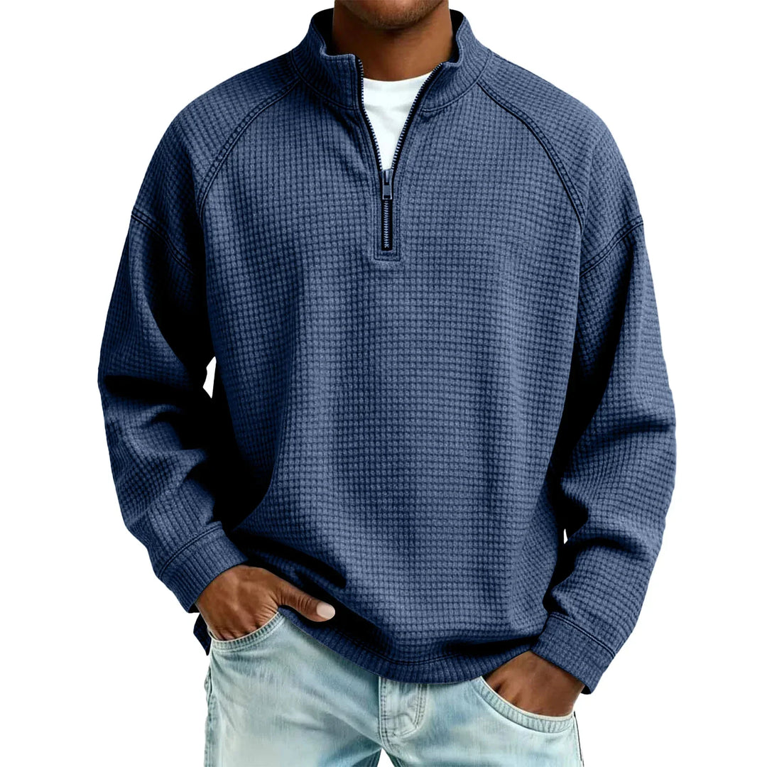 Jude - Struktureret vaffelstrikket sweatshirt