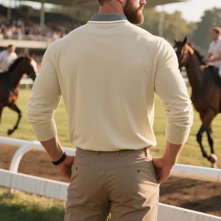 Balcombe - Ultrablød langærmet poloshirt
