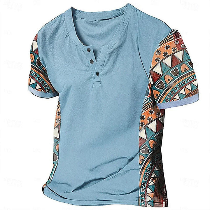 Zachary - Vintage-inspireret tribal henley-trøje