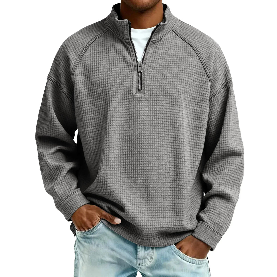 Jude - Struktureret vaffelstrikket sweatshirt