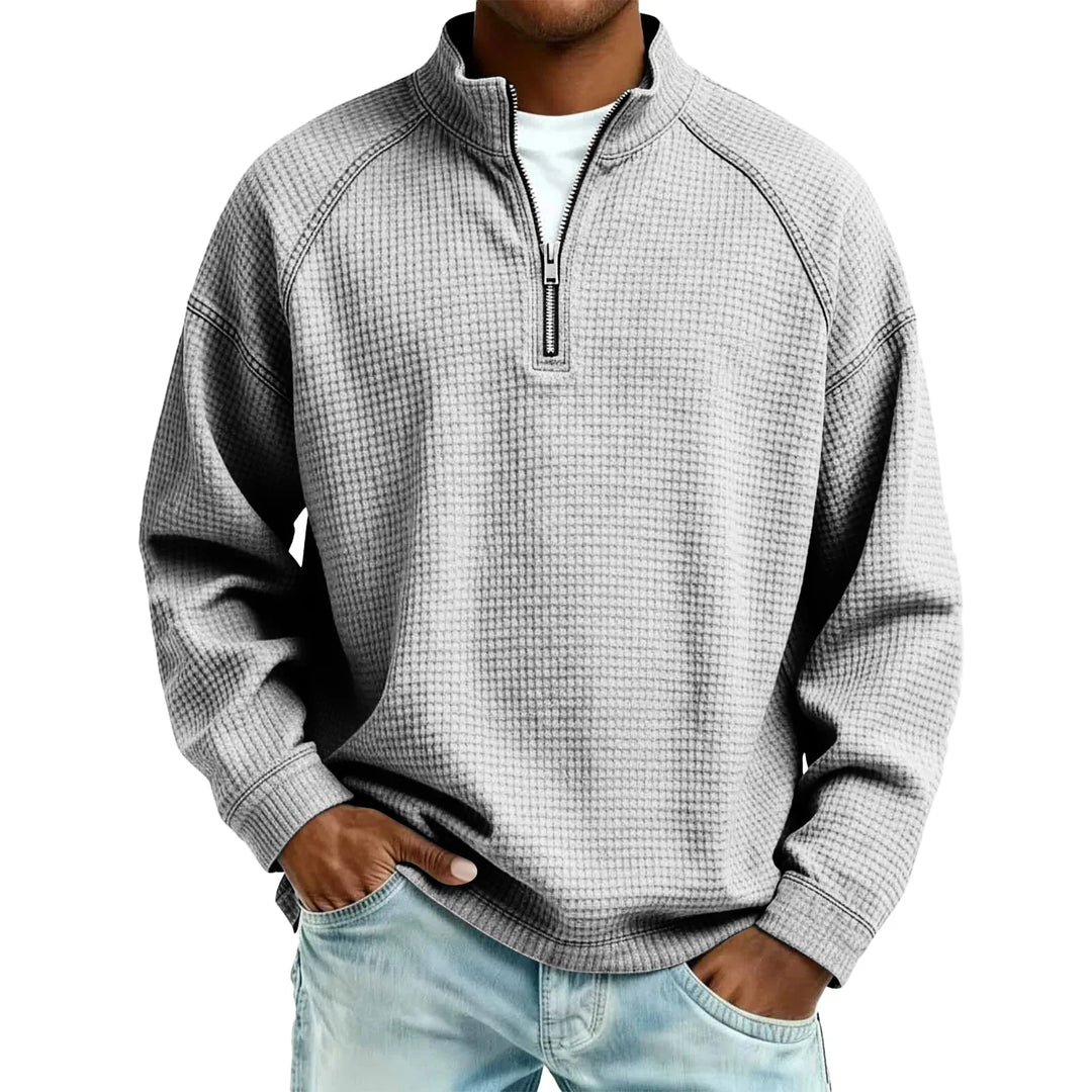 Jude - Struktureret vaffelstrikket sweatshirt