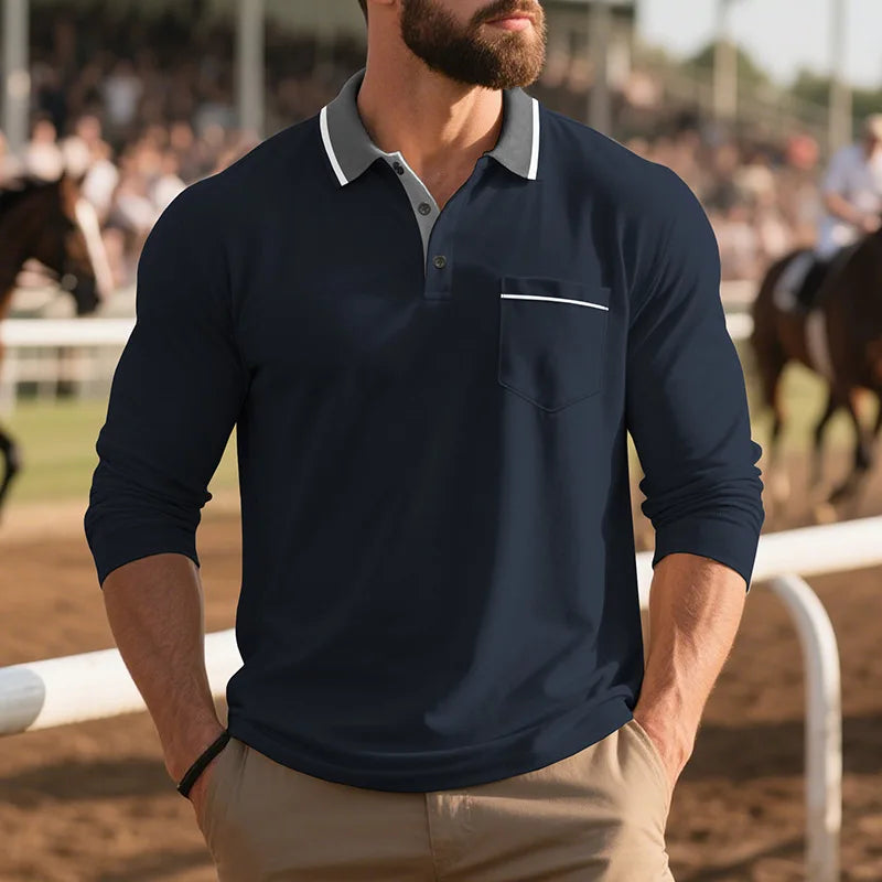 Balcombe - Ultrablød langærmet poloshirt
