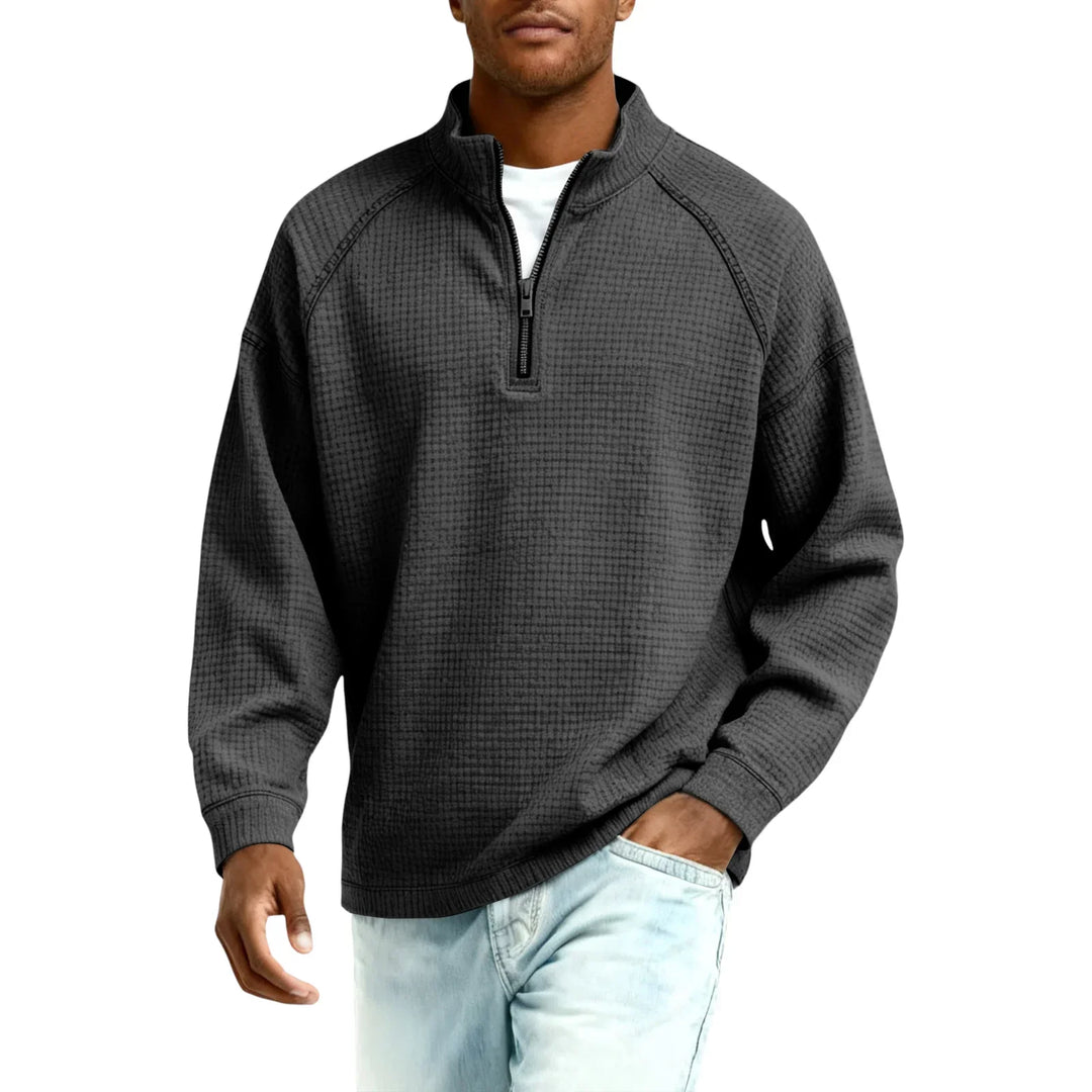 Jude - Struktureret vaffelstrikket sweatshirt