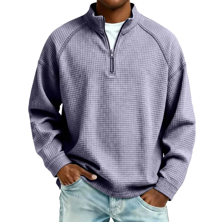 Jude - Struktureret vaffelstrikket sweatshirt