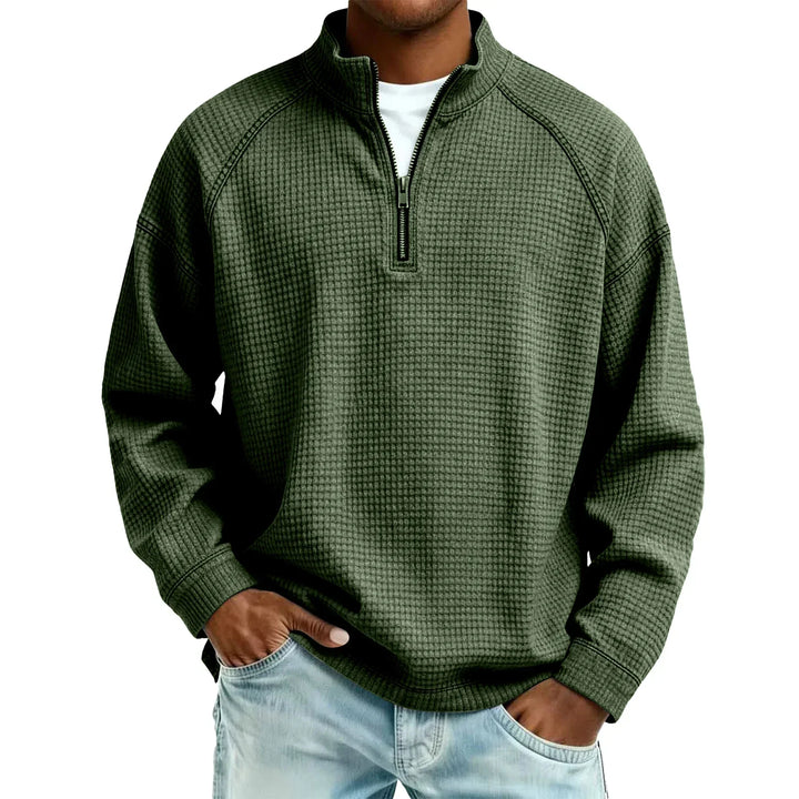 Jude - Struktureret vaffelstrikket sweatshirt