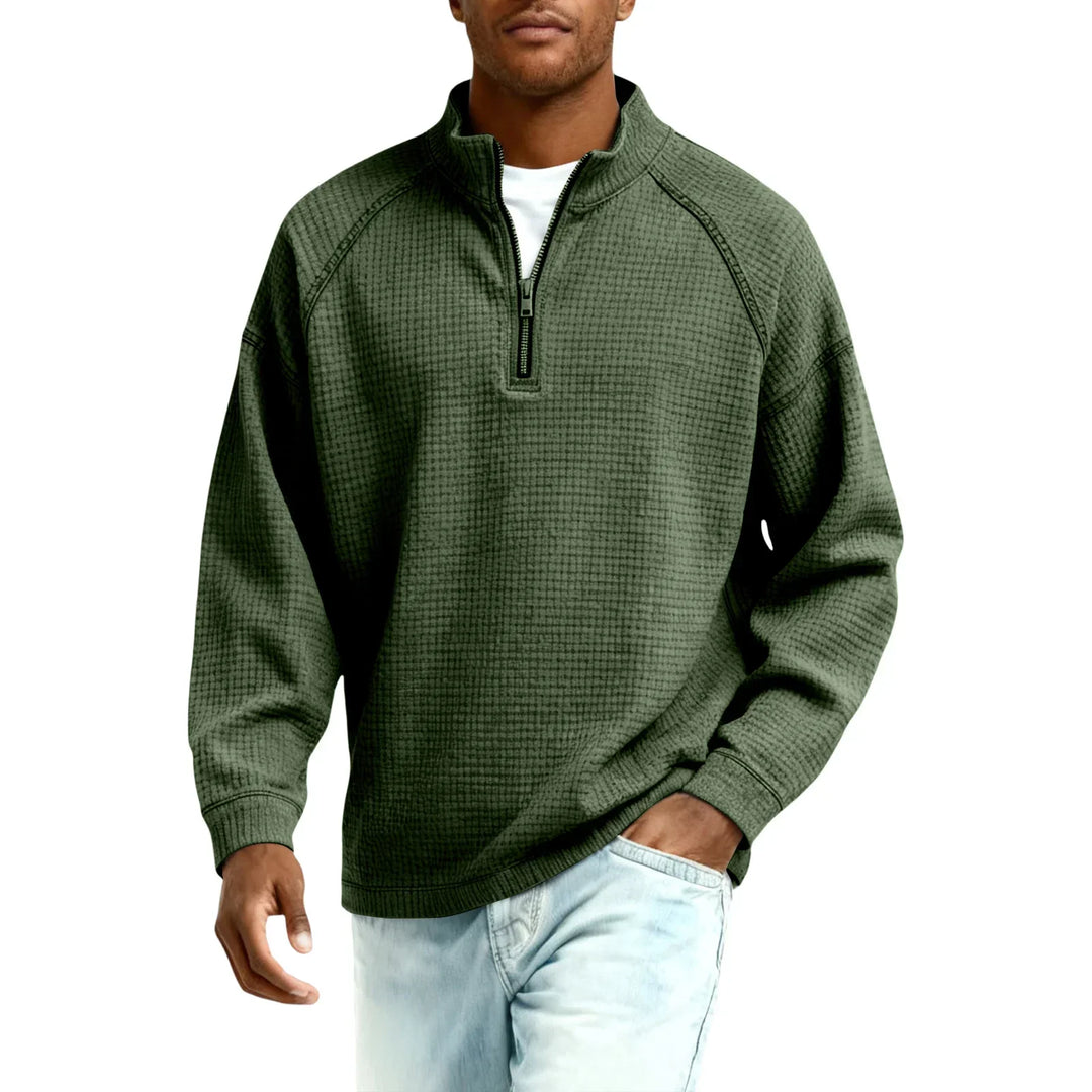 Jude - Struktureret vaffelstrikket sweatshirt