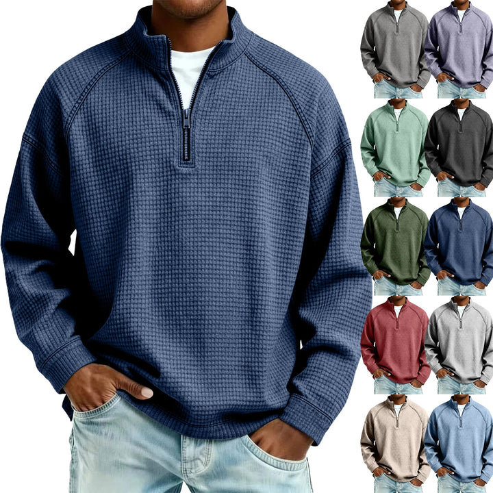 Jude - Struktureret vaffelstrikket sweatshirt