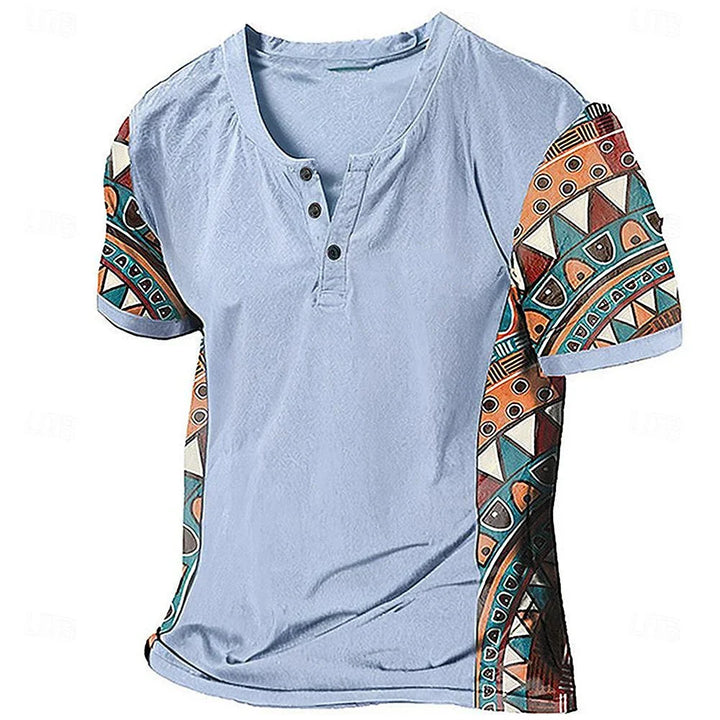 Zachary - Vintage-inspireret tribal henley-trøje