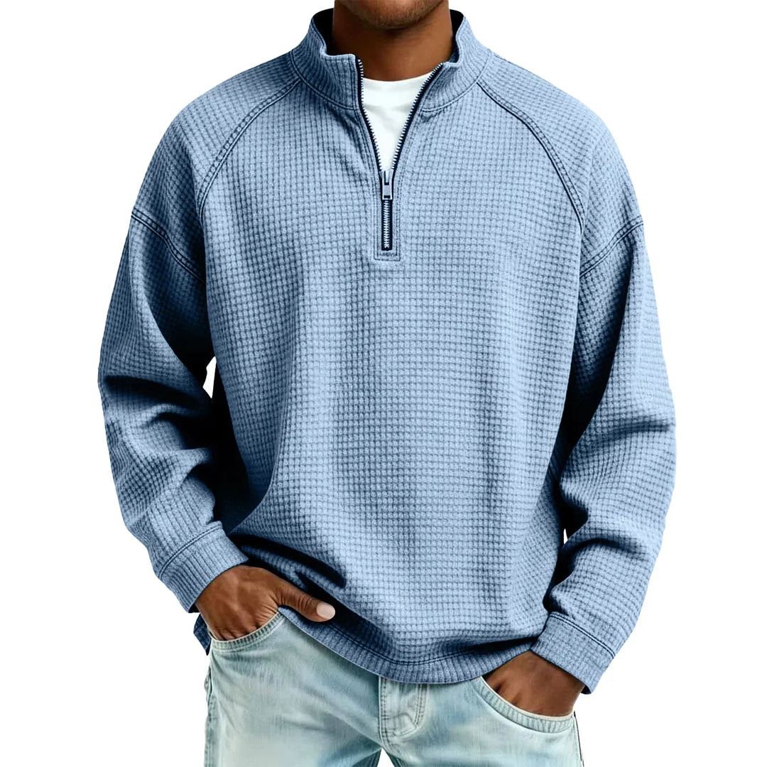 Jude - Struktureret vaffelstrikket sweatshirt