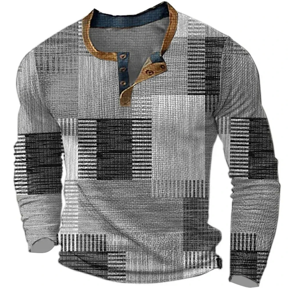 Karel - Farverig patchwork-langærmet skjorte