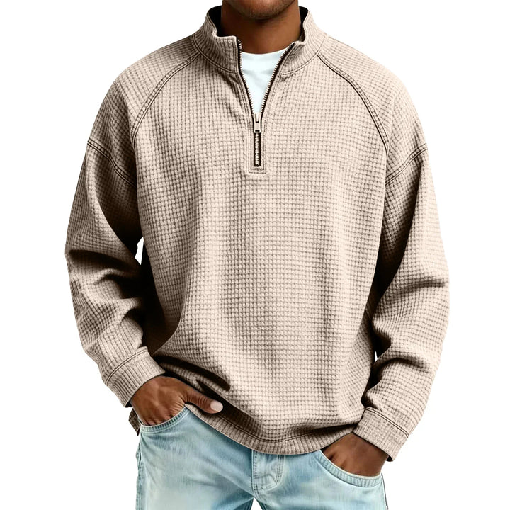 Jude - Struktureret vaffelstrikket sweatshirt