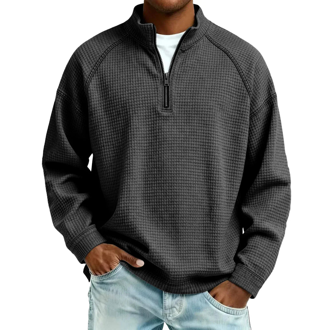 Jude - Struktureret vaffelstrikket sweatshirt