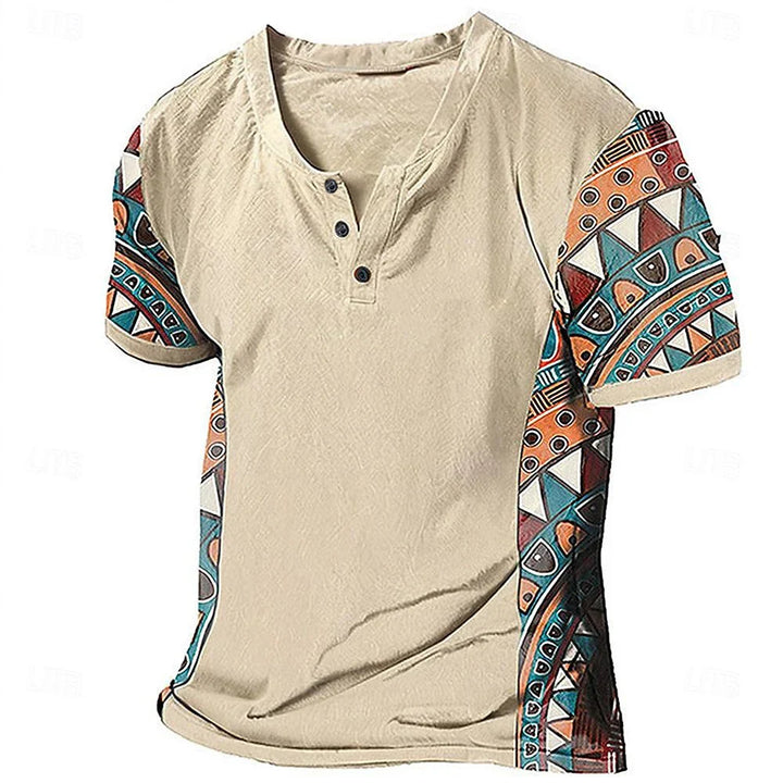Zachary - Vintage-inspireret tribal henley-trøje